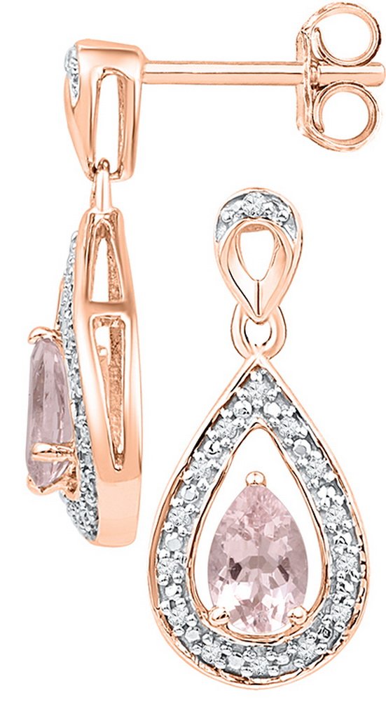 Genuine 0.47 CTW Morganite & Diamond Earrings 10KT Rose: GD101082-REF#30V4A Manufacturer's Suggested Retail Price: $1180.00 Condition: Brand New Stone 1: Natural Morganite Stone 1 Color: Light Pink Stone 1 Clarity: Translucent Stone 2: Diamond Stone 2 Color