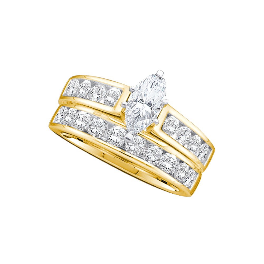 Natural 1.0 ctw Diamond Bridal Set Ring 14K Yellow Gold: GD39861-REF#116K9T Manufacturer's Suggested Retail Price: $7010.00 Natural 1.0 ctw Diamond Bridal Set Ring 14K Yellow Gold Product Condition: Brand New Product Type: Bridal Set Ring Diamond Weight: 1.