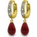Genuine 6.64 ctw Ruby & Diamond Earrings Jewelry 14KT