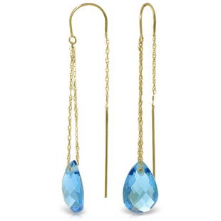 Genuine 6 ctw Blue Topaz Earrings Jewelry 14KT Yellow: GG#3949 - REF#21A9K Manufacturer's Suggested Retail Price - $1390.00Genuine 14K Yellow Gold 6 ctw Blue Topaz EarringsGemstone(s): Blue TopazTotal Gemstone weight: 6 ctJewelry type: Gemstone Threader