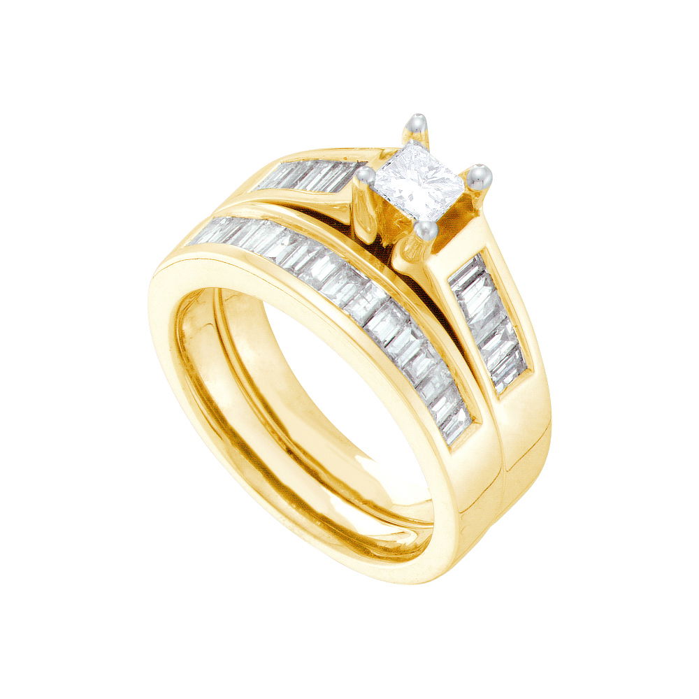 1.37 ctw Diamond Bridal Set Ring 14K Yellow Gold -: GD20198-REF#287A9N ** | ** 1.37 ctw Diamond Bridal Set Ring 14K Yellow Gold Manufacturer's Suggested Retail Price: $17270.00 Natural 1.37 ctw Diamond Bridal Set Ring 14K Yellow Gold Product Condition: