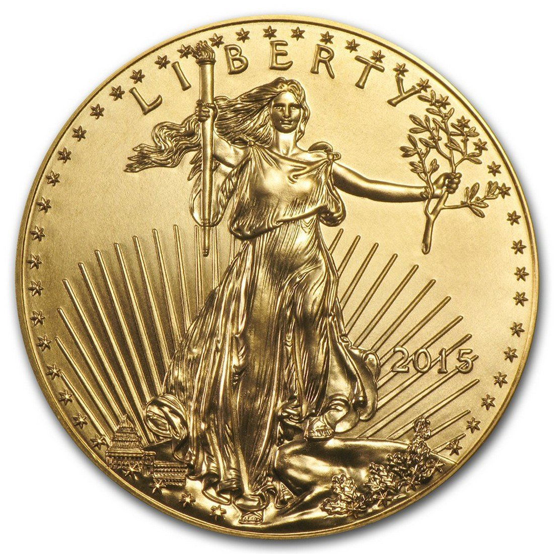 One pc. 2015 1 oz .9167 Fine Gold American Eagle BU: One pc. 2015 1 oz .9167 Fine Gold American Eagle BU