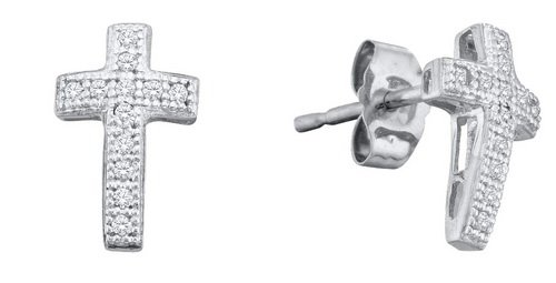 0.10CT Diamond Cross 10KT Earrings White Gold: REF-12L9W ---- 0.10CT Diamond Cross 10KT Earrings White Gold - SKU: 102497 Manufacturer's Suggested Retail Price: $ 300.00 Product Type: Cross Earrings Metal Type: 10KT White Gold Mainstone: 0.10CT Di