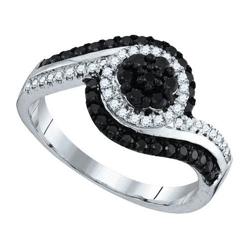 0.60CTW White and Black Diamond Flower 10KT Ring White: REF-41N9W ---- 0.60CTW White and Black Diamond Flower 10KT Ring White Gold - SKU: GD 88566 Manufacturer's Suggested Retail Price: $ 1100.00 Product Type: Flower RingMetal Type: 10KT White GoldMainst