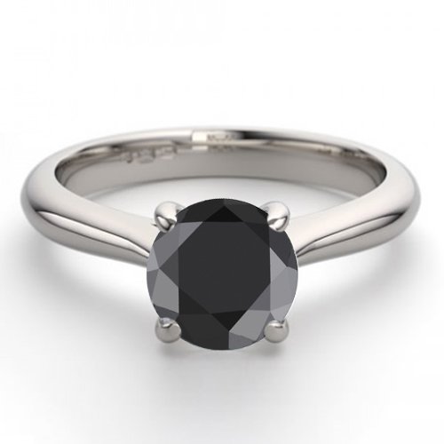 14K White Gold Jewelry 1.24 ctw Black Diamond Solitaire: REF#83Z8F - WJ13229 Manufacturer's Suggested Retail Price: $3200.00 14K White Gold Jewelry 1.24 ctw Black Diamond Solitaire Ring Diamond: 1 Round cut @ 1.24 ctw Diamond Clarity: Opaque Diamond Color: 