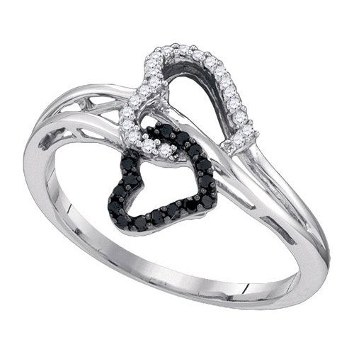 0.02CTW White and Black Diamond Heart 10KT Ring White: REF-12F2M ---- 0.02CTW White and Black Diamond Heart 10KT Ring White Gold - SKU: GD 79072 Manufacturer's Suggested Retail Price: $ 300.00 Product Type: Heart RingMetal Type: 10KT White GoldMainstone