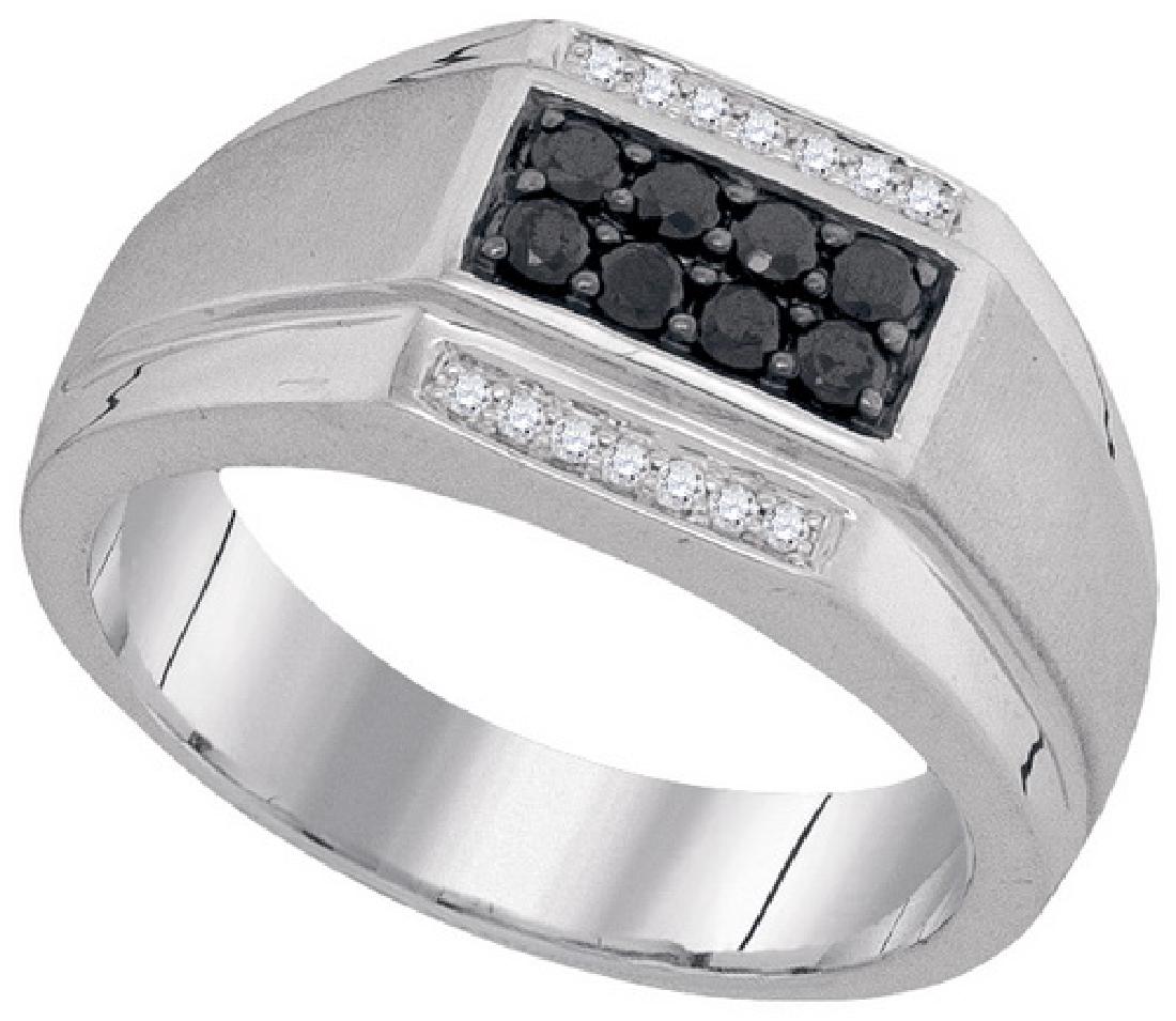 0.35CTW White and Black Diamond Mens 10KT Ring White: REF-45Y9Z ---- 0.35CTW White and Black Diamond Mens 10KT Ring White Gold - SKU: 94052 Manufacturer's Suggested Retail Price: $ 900.00 Product Type: Mens RingMetal Type: 10KT White GoldMainstone: 0.3