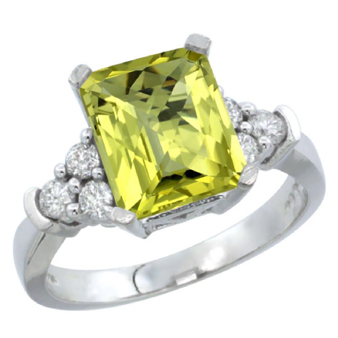 Natural 2.86 ctw lemon-quartz & Diamond Engagement Ring: SC-CW927167 - REF#52X7A Manufacturer's Suggested Retail Price - $3000.00 Natural 2.86 ctw lemon-quartz & Diamond Engagement Ring 10K White Gold Gemstone: Natural Asscher-shape lemon-quartz @ 2.53 ctw 