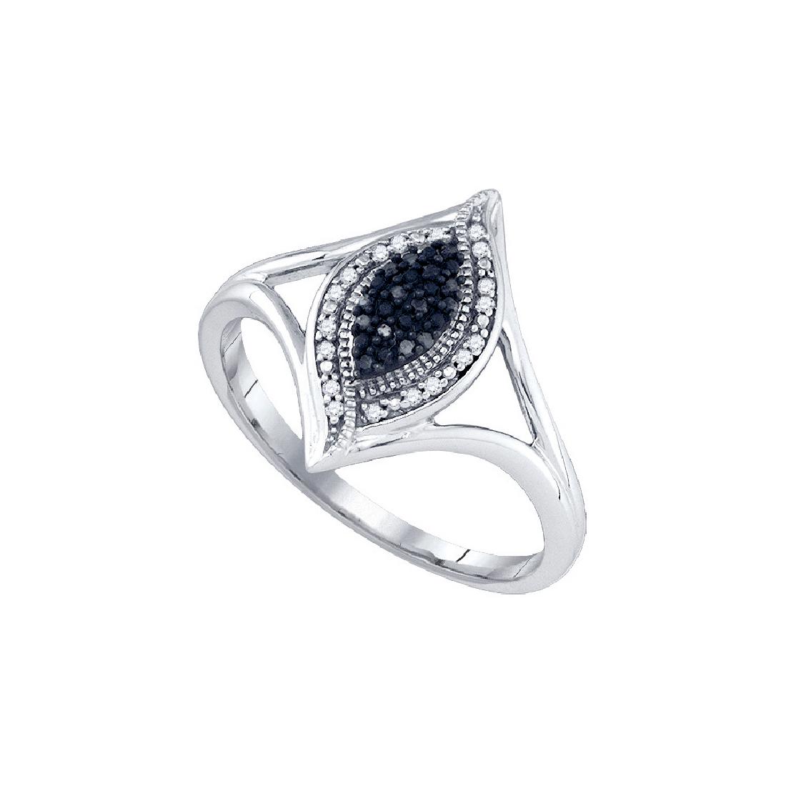 0.1 CTW Black Colored Diamond Cluster Ring 10K White: REF-24F2M ---- 0.1 CTW Black Colored Diamond Cluster Ring 10K White Gold - SKU: GD79947 Manufacturer's Suggested Retail Price: $800.00 Mainstone: .05 ctw Colored Black Diamond Mainstone Clarity & Colo