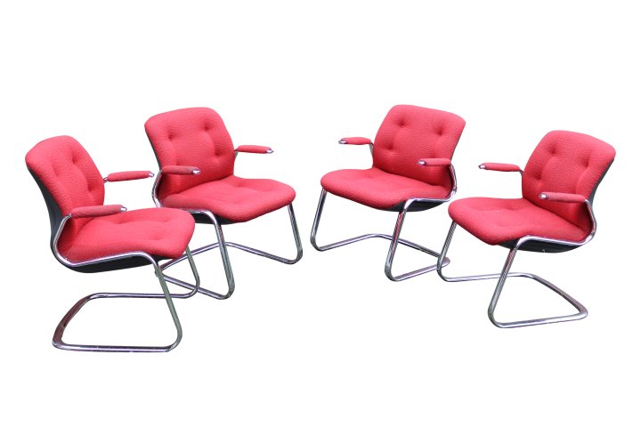 Set 4 Mid Century Steel Case Arm Chairs (1 of 5)