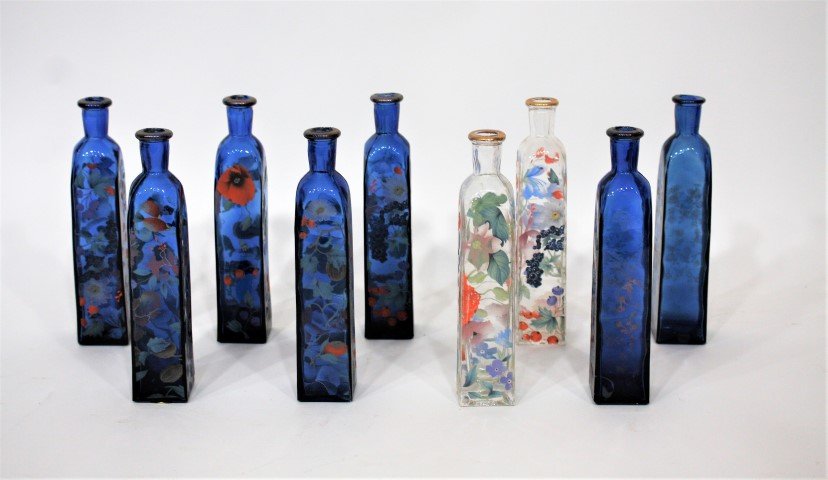8 Assorted Italian Glass Handpainted Bottles (1 of 7)