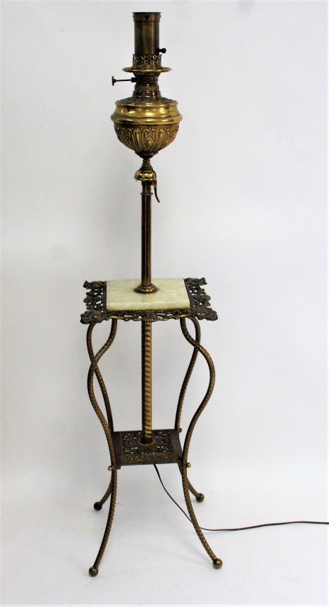 Victorian Fancy Piano Lamp With Onyx Tray Top (1 of 4)