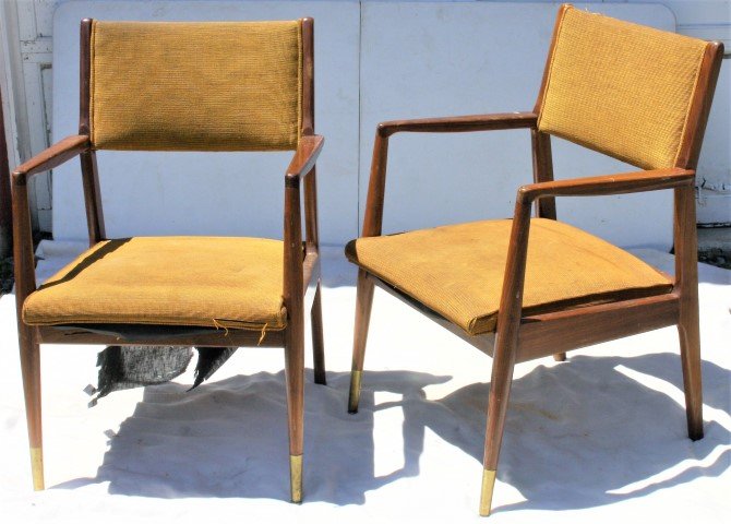 Pair Mid Century Danish Modern Teak Arm Chairs (1 of 5)
