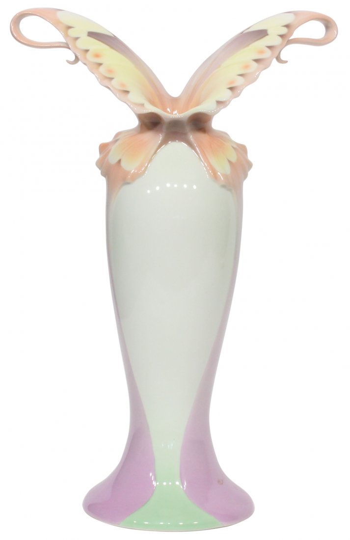 Franz Porcelain Papillon Butterfly Spread Wings Vase