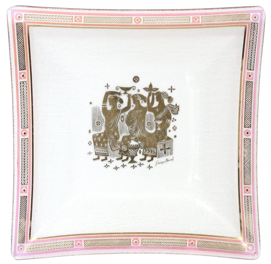 George Briard Pink Decorative Etrascan Mid-century Mo (1 of 2)