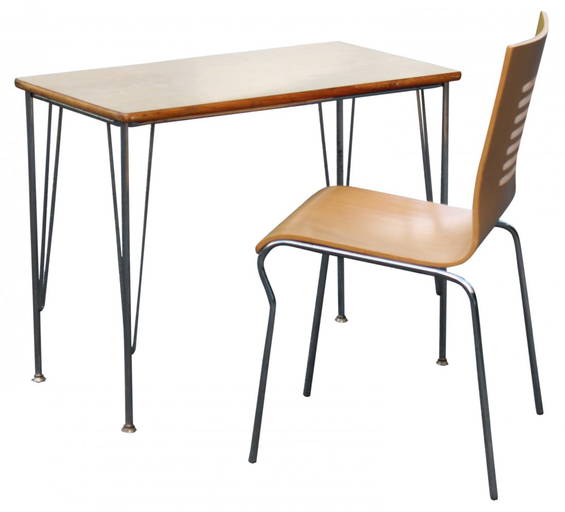 Mid Century Stylish Desk / Telephone Stand With Chair