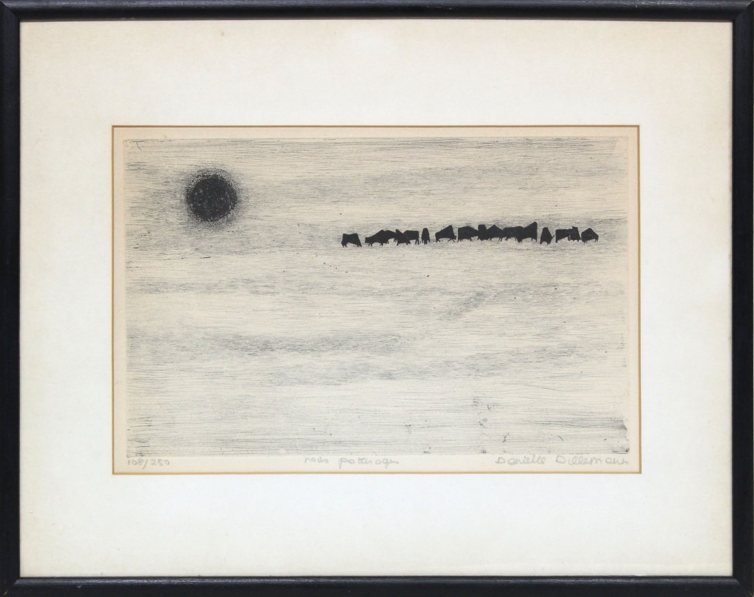 Danielle Dillemann 'Black Pasture' Original Etching (1 of 8)