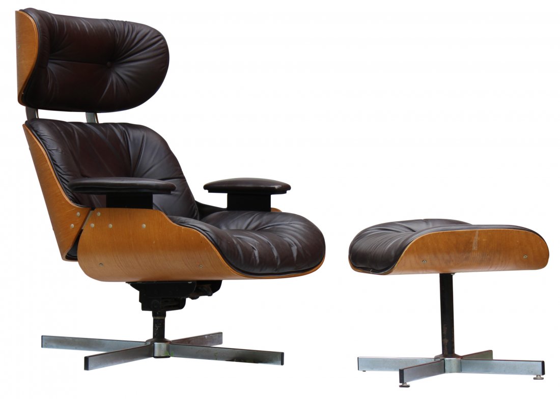 Charles Eames Herman Miller Style Lounge Chair, Ottoman (1 of 6)