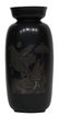 Georges Briard Matte Black Pottery Vase with Gold