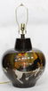 Mid Century Modern Art Pottery Lamp Silver Decorated - 2