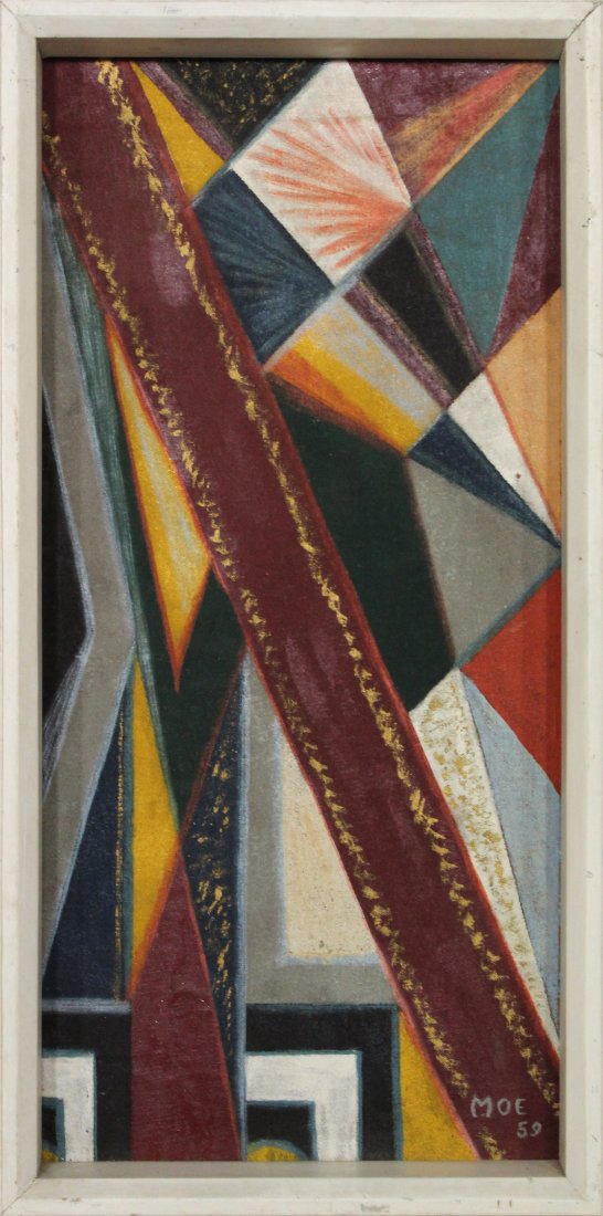 Mid-Century Modern 1959 Abstract Oil Painting (1 of 5)