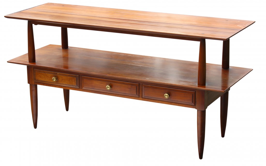 Mid Century Modern Willett 2-Tier Floating Top Table (1 of 5)