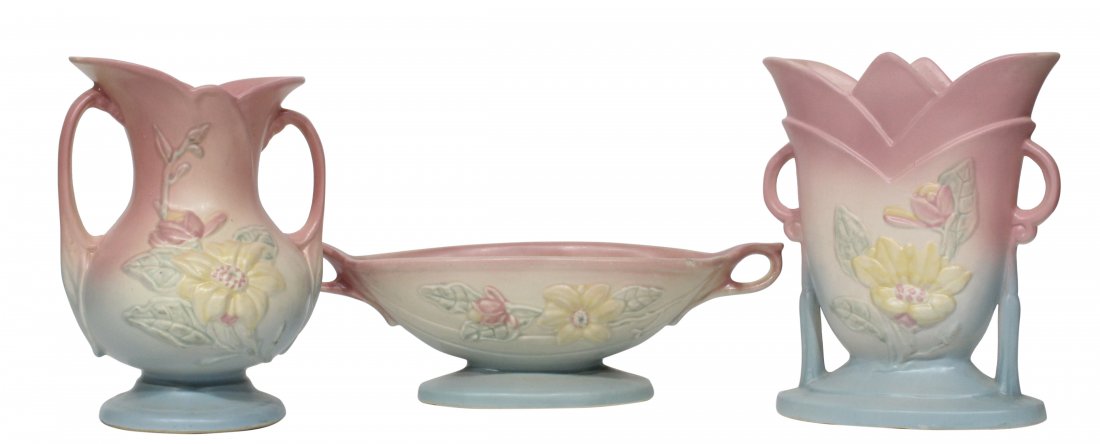 Three (3) Hull Pottery Mangolia Vase Planter (1 of 7)