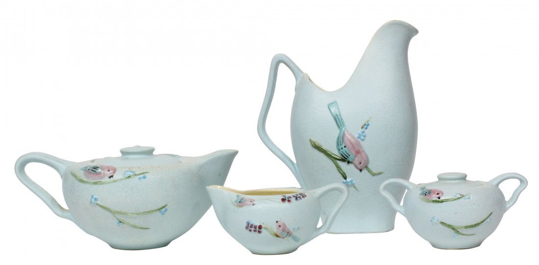 Hull Pottery Blue serenade Tea set Pitcher (1 of 7)