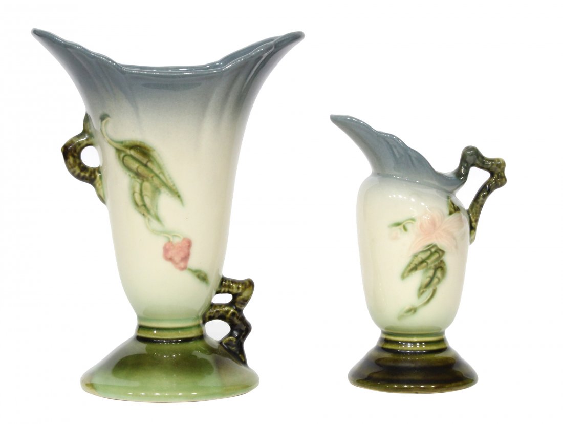 Two Hull Pottery woodland gloss, vase ewer (1 of 3)