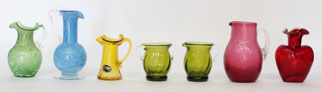 7 Assorted Handblown Glass Cabinet Vases (1 of 3)