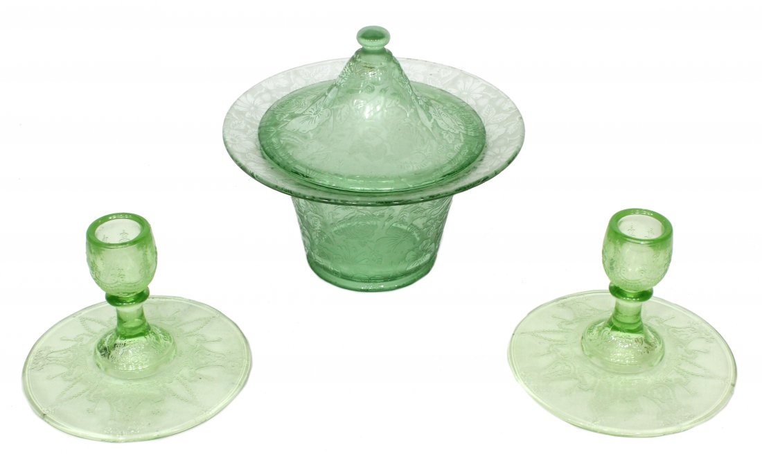 Green Pressed depression glass (1 of 5)