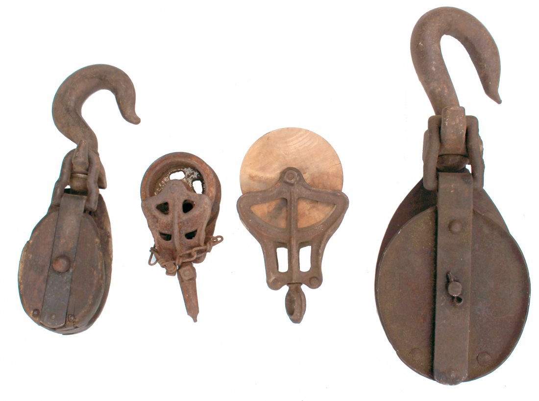 4 Assorted Antique Barn Pulleys Block And Tackle Sep 17 2017