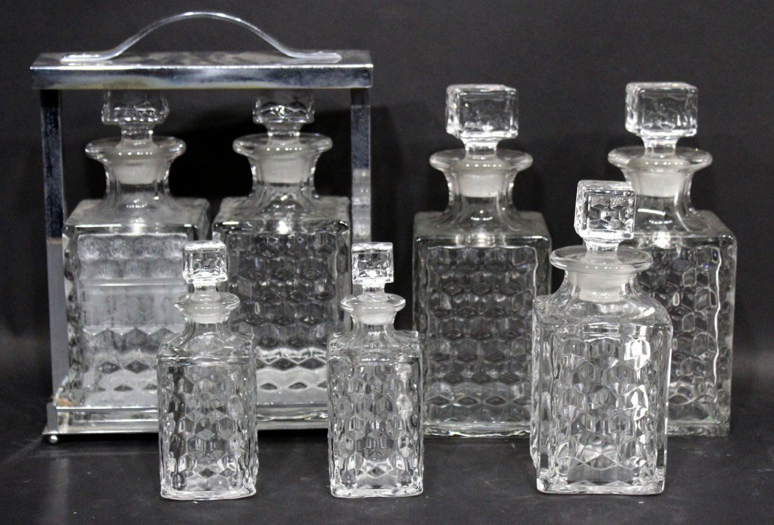 Assorted Clear depression Era Glass rye scotch decanter (1 of 3)