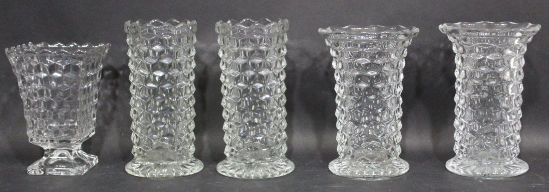 Assorted Clear depression Era Glass Vases (1 of 3)