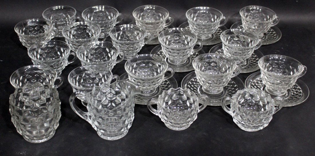Assorted Clear Fostoria cups and saucers (1 of 4)