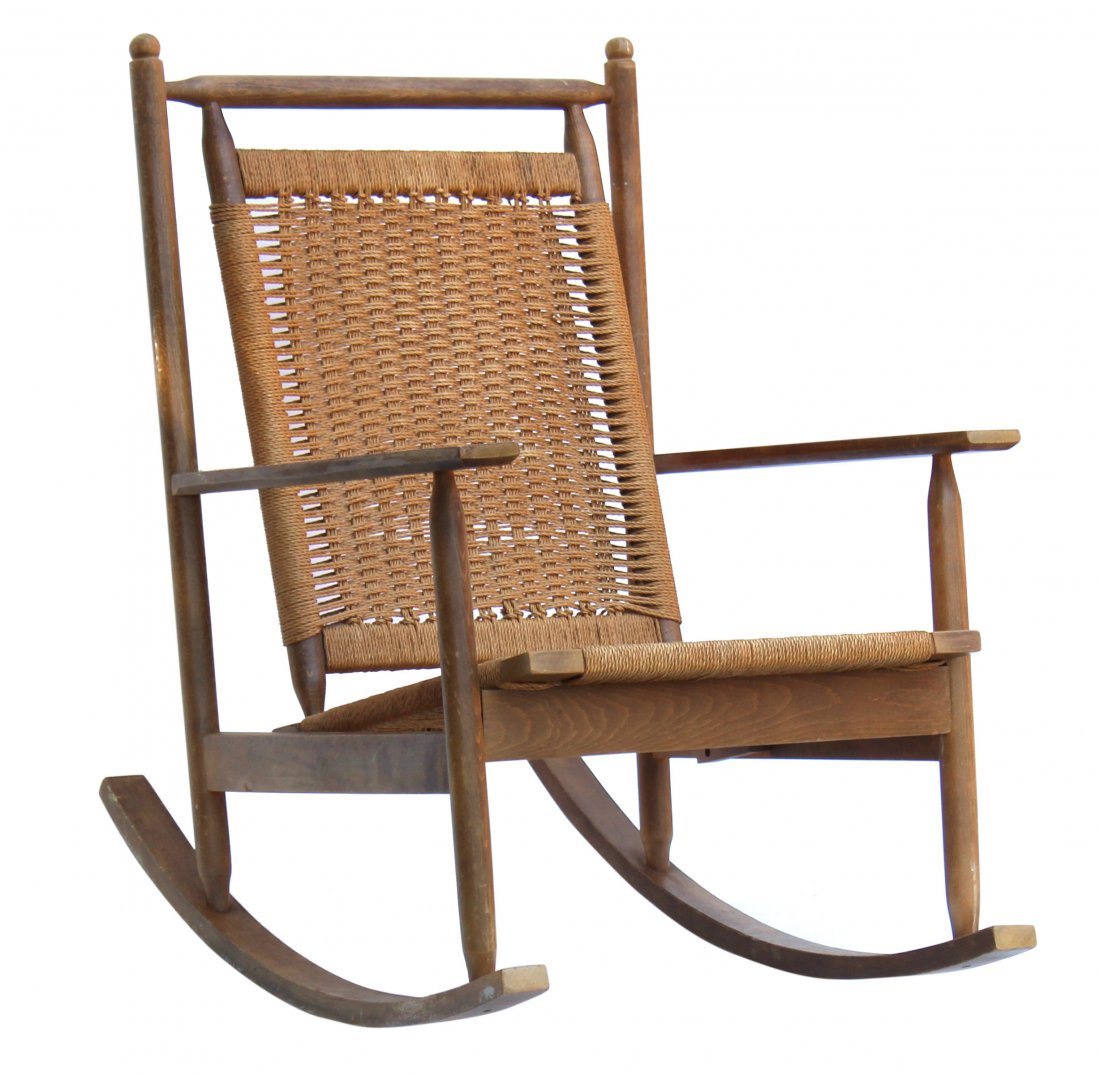 Hans Wegner Style Rocking Chair: Hans Wegner Style Rocking Chair. marked on the bottom.