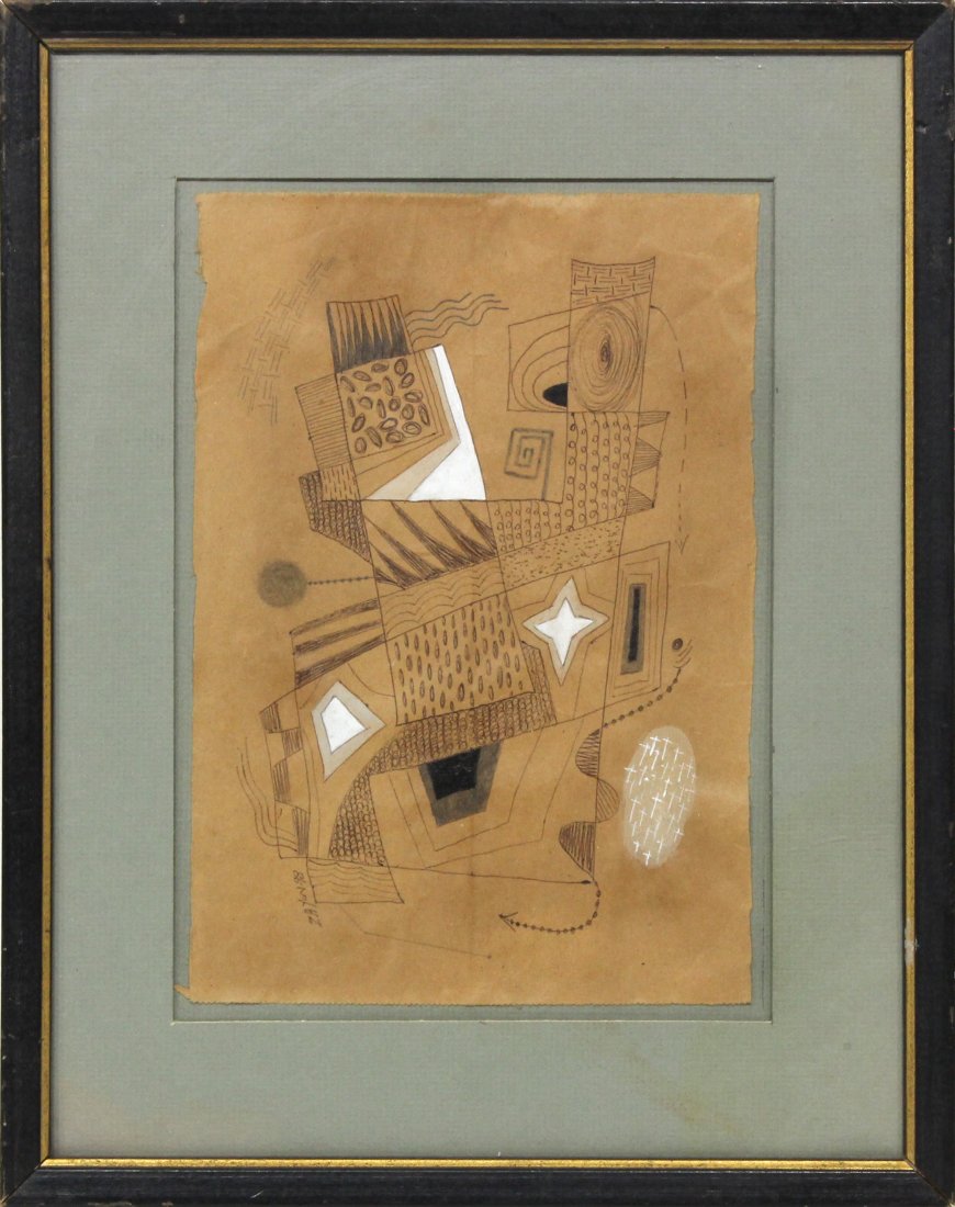 SEYMOUR ZAYON Homage to P. Klee Abstract Drawing (1 of 3)