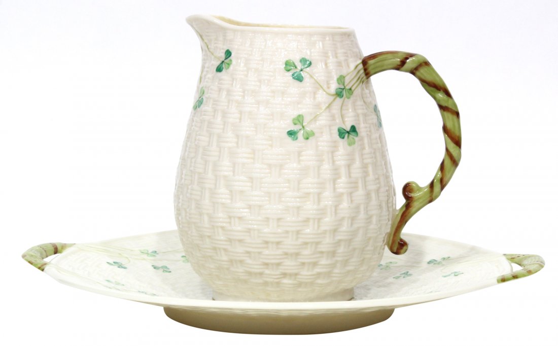 Belleek Clover Plate and Pitcher (1 of 5)