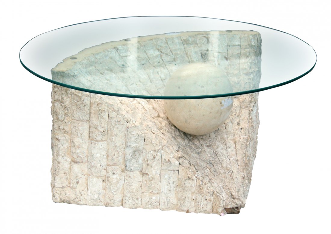 Brutalist Mid-Century Modern Rolling Sphere Coffee Tabl (1 of 3)