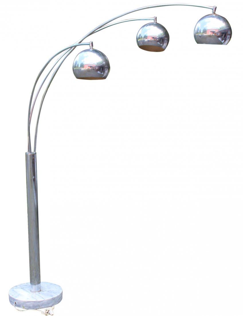 Mid Century Modern 3 Arm Chrome Arc Floor Lamp (1 of 3)