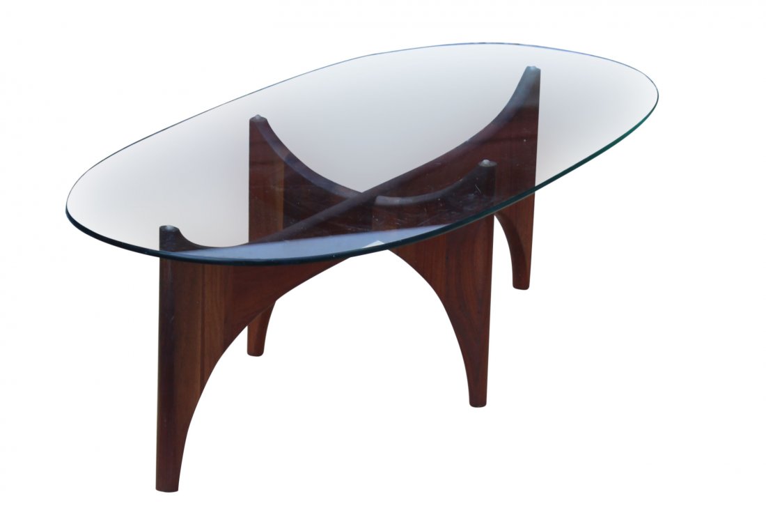 ADRIAN PEARSALL Glass Top Coffee Table Organic Curves (1 of 3)