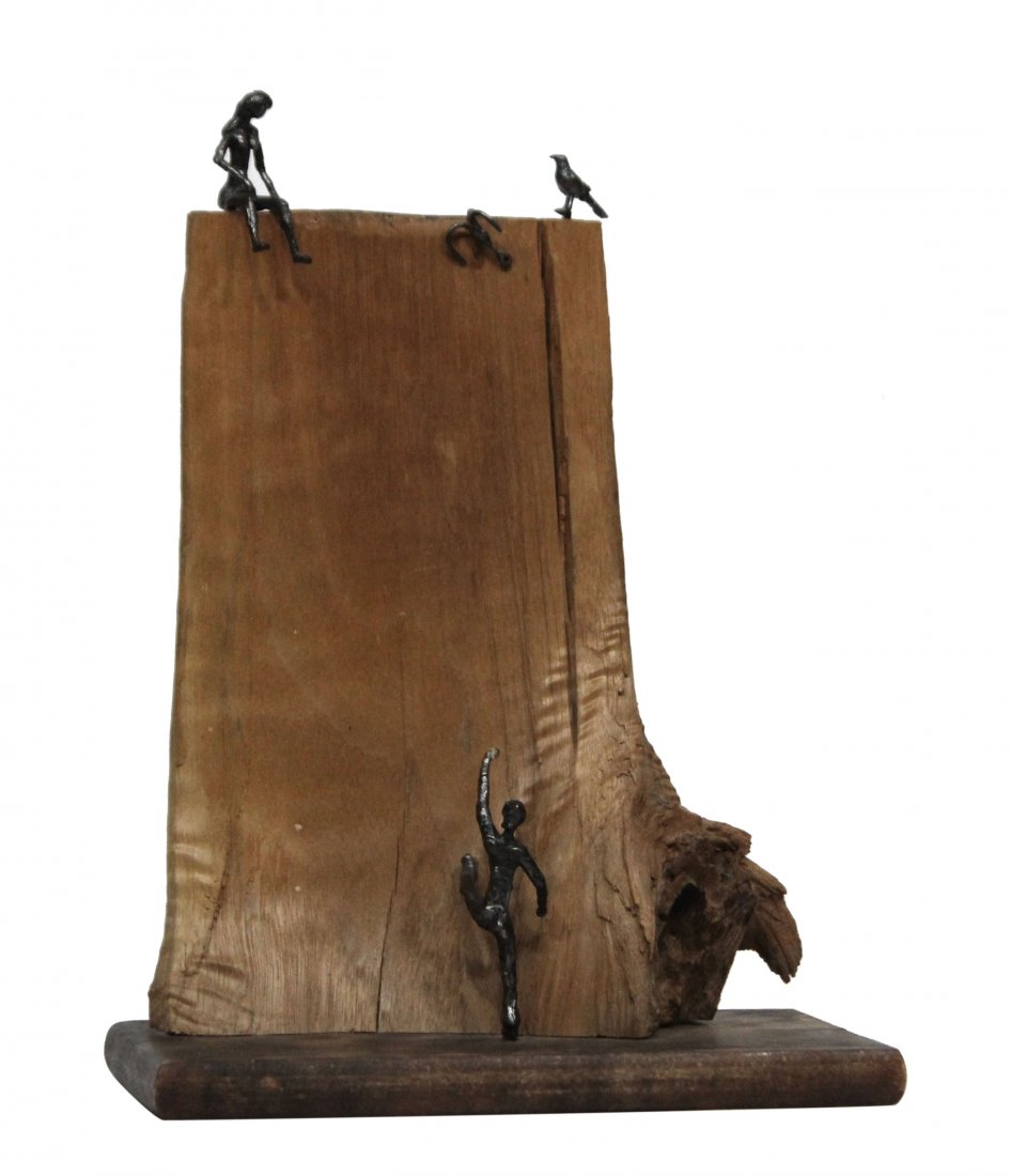 Unusual Sculpture MID CENTURY FIGURES CLIMBING WALL (1 of 4)