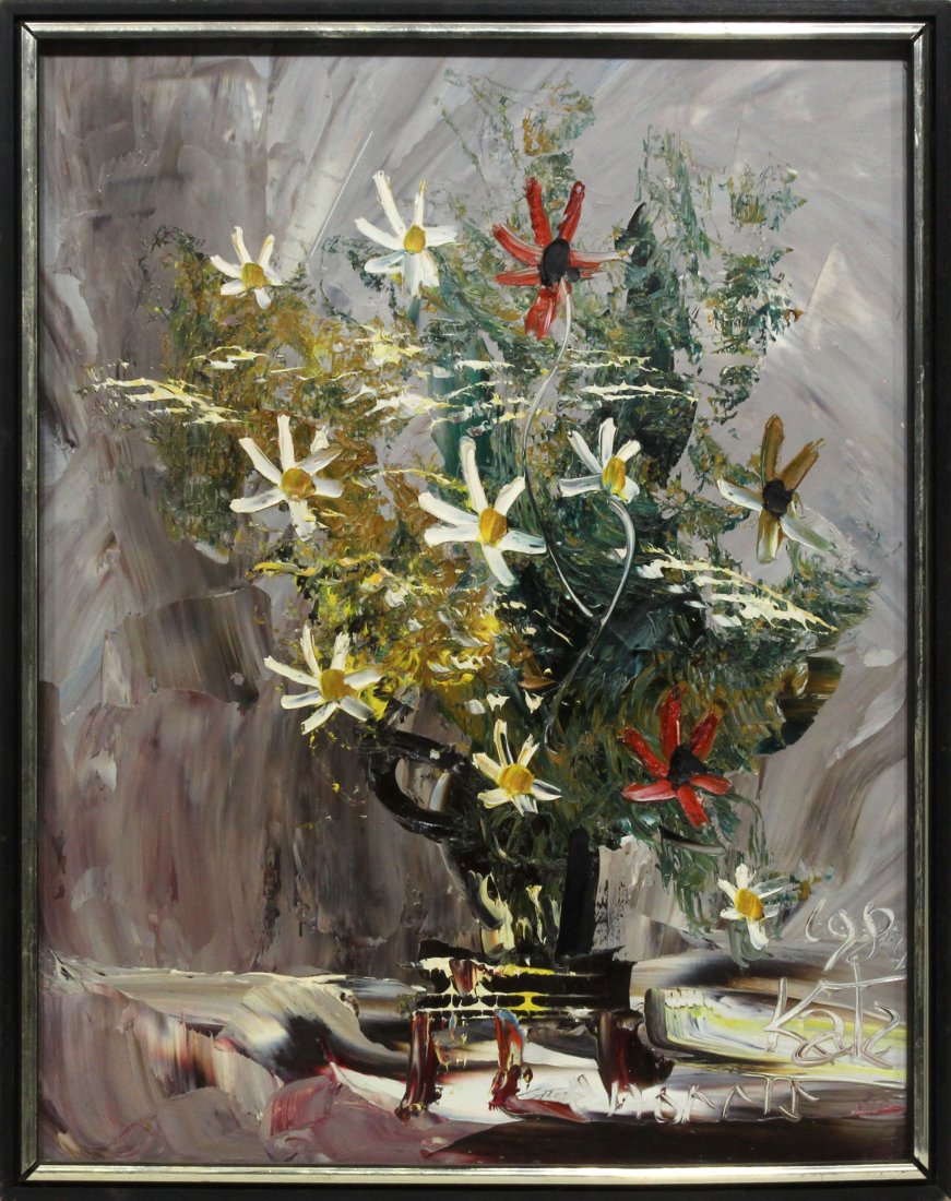 Morris Katz 1984 Original Oil Painting 20 16 flowers: Morris Katz 1984 Original Oil Painting 20 16 flowers