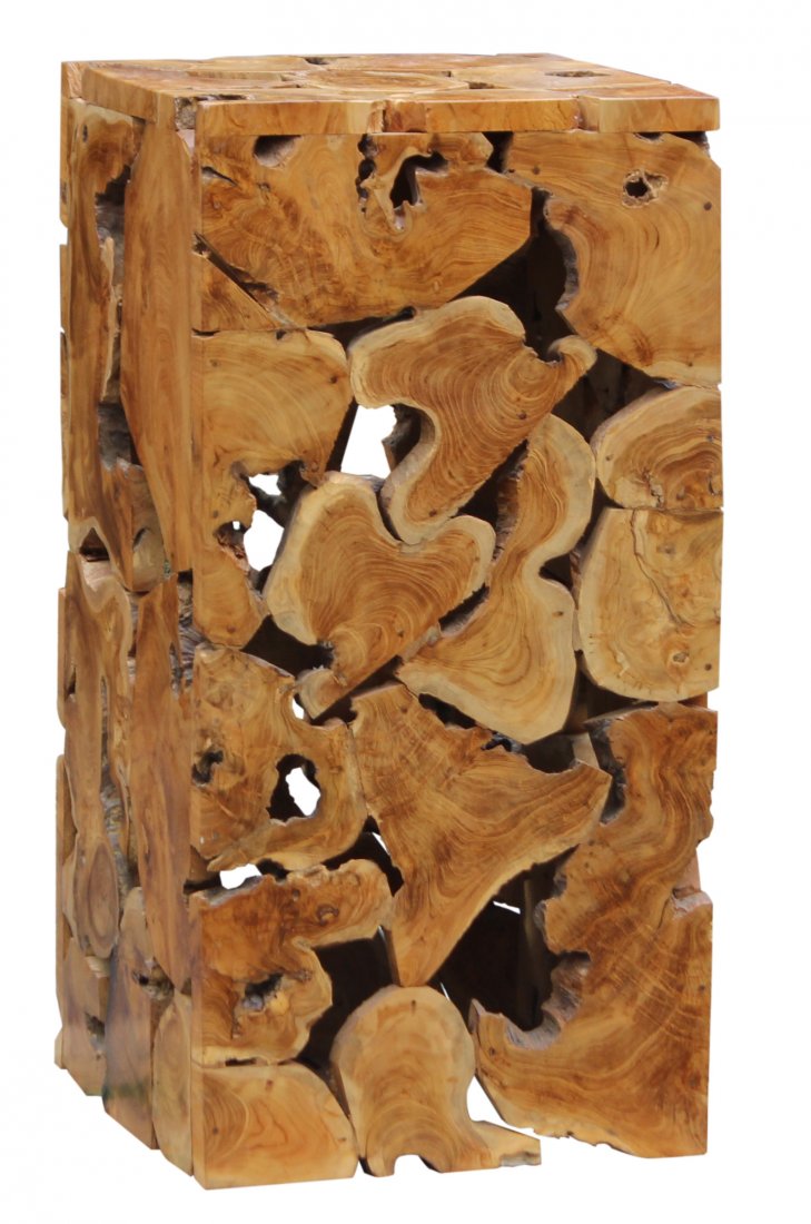 Burl Wood Square Pedestal Display Base (1 of 4)