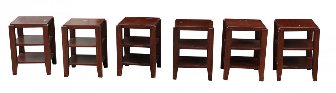 6 Matching Mid Century Modern Small Wood Stands (1 of 1)
