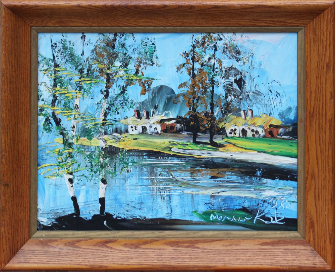 Morris katz 1980 landscape oil on board (1 of 3)