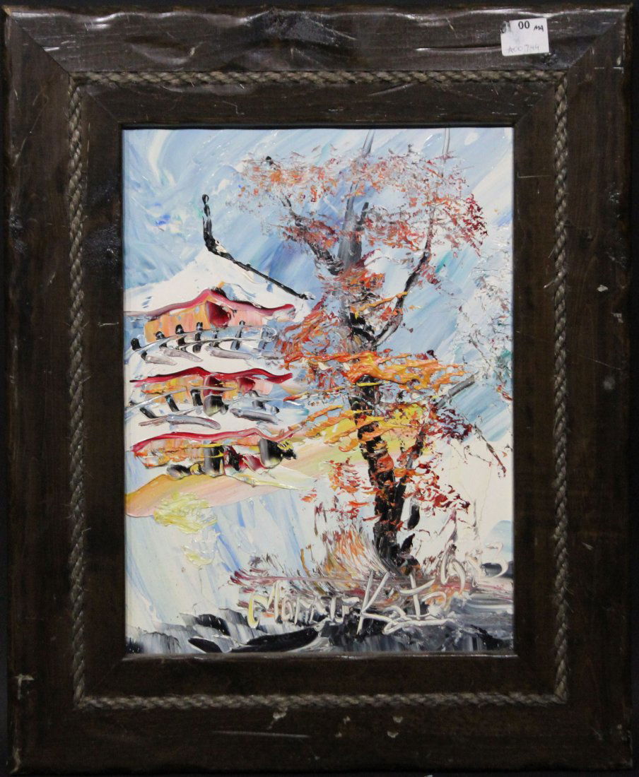 Morris Katz 1983 landscape with house oil on board (1 of 3)