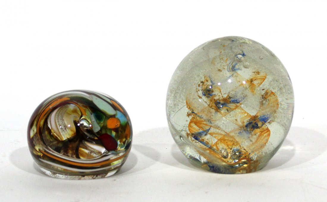 two 2 vintage murano paperweights (1 of 4)