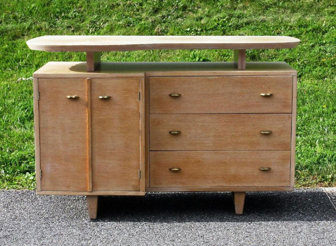 Mid Century Modern Desk Floating Top Over Cabinet Draws (1 of 3)