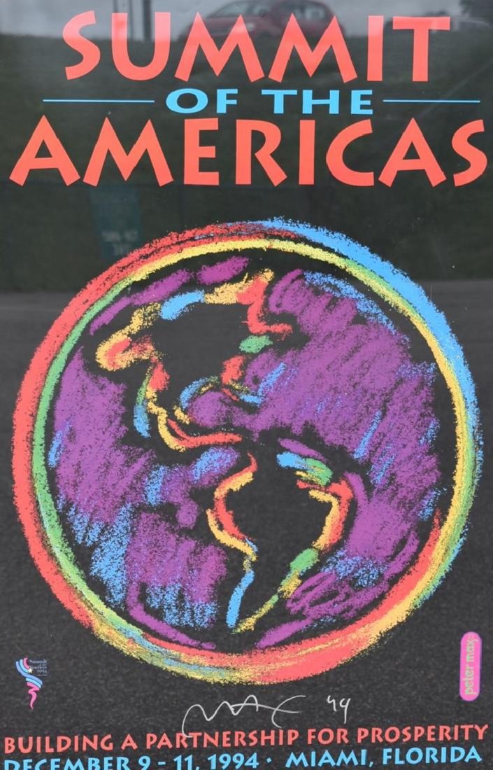 PETER MAX 1994 Signed Exhibition Poster Framed (1 of 3)